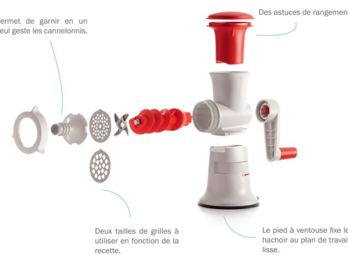 Hachoir Adaptachef Tupperware Complet - Blanc - Neuf Avec Notice